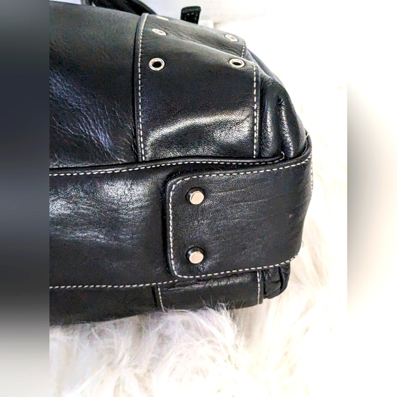 PERLINA 🔥 BLACK LEATHER SHOULDER /HANDBAG SUPER SOFT LEATHER CHILL URBAN BAG - Picture 3 of 15